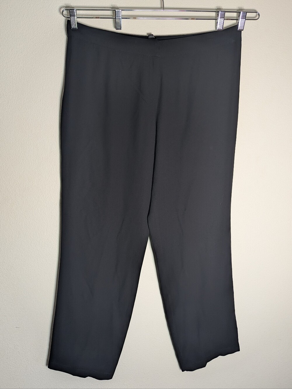 Eileen Fisher Womens Pants 100% Silk Wide Straight Leg Zip Quiet Luxury Large